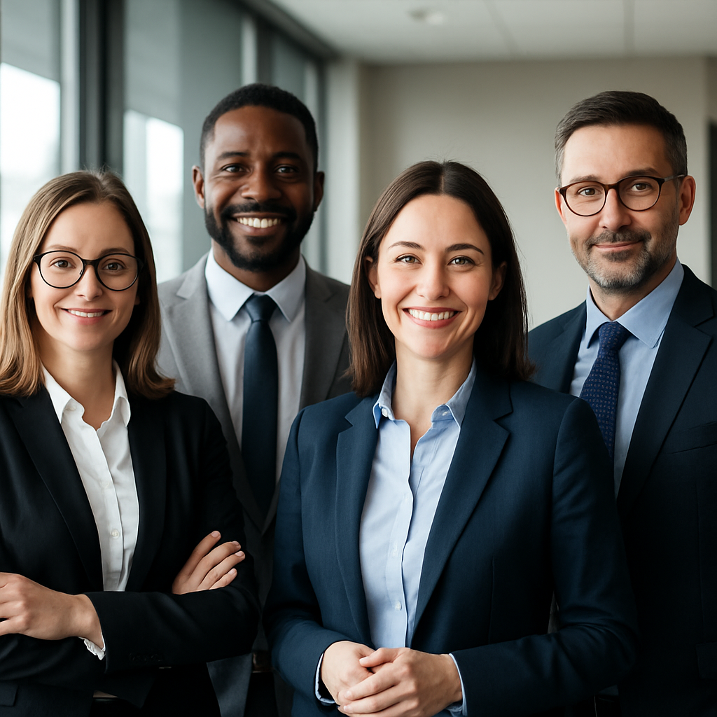 photographic create a team based picture with business consultants-1